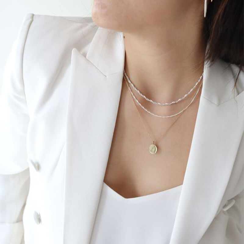 Cadena granulada de plata de 45cm image number null