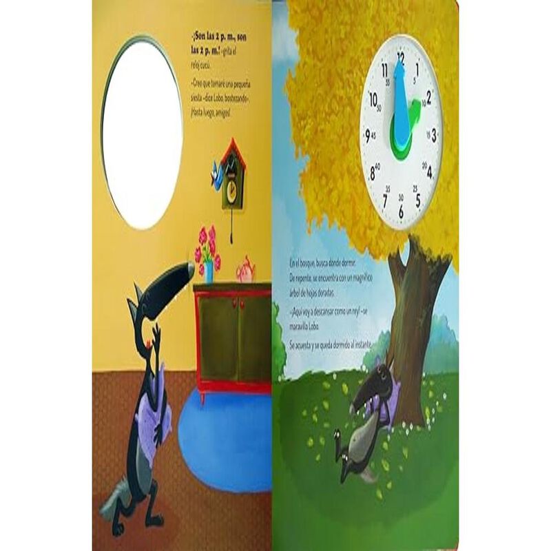 Aprendiendo a leer el reloj con Lobo. Libro int... image number null