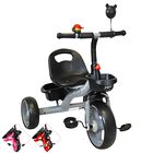 Triciclo para Ni&ntilde;os con Timbre y Espejo Ruedas de Eva Canasta Trasera y Delantera Apto a partir de 2 A&ntilde;os Soporta hasta 20 kg - Gris