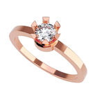 Anillo de Compromiso de 14K con Diamante de Laboratorio 0.20 CT F VS1 Talla 6.5 ORO ROSA 14K&ndash; / FJ825-20-14R-LG-65