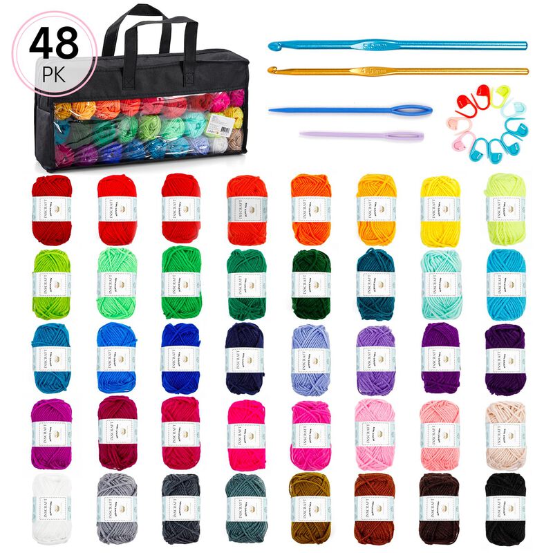 Kit De Hilo De Ganchillo Inscraft, 48 Unidades,... image number null