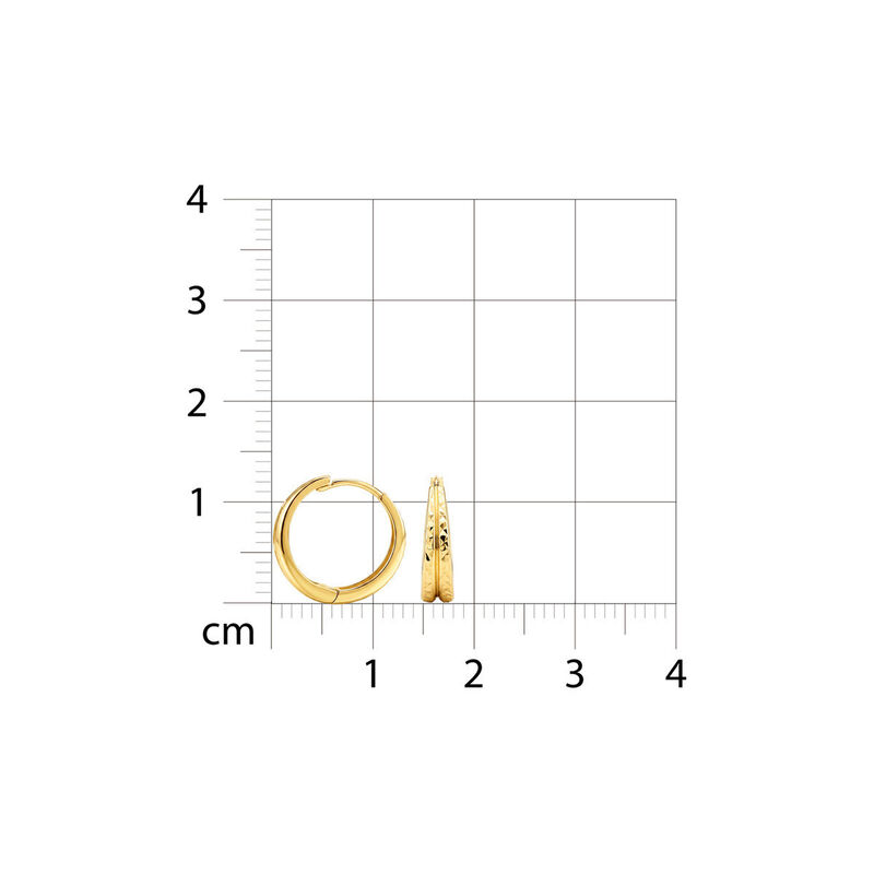 Arracadas Oro Amarillo 10k Diamantado 13 Mm Chi... image number null