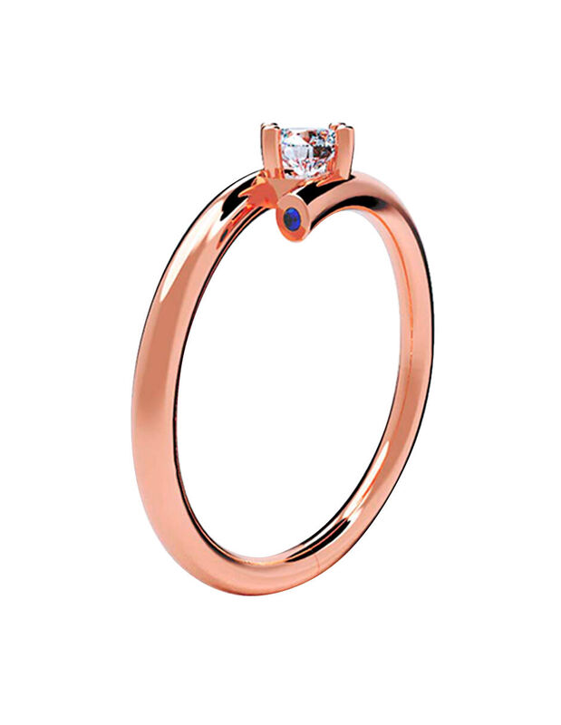 Anillo de Compromiso en Oro de 14K con Circonia... image number null