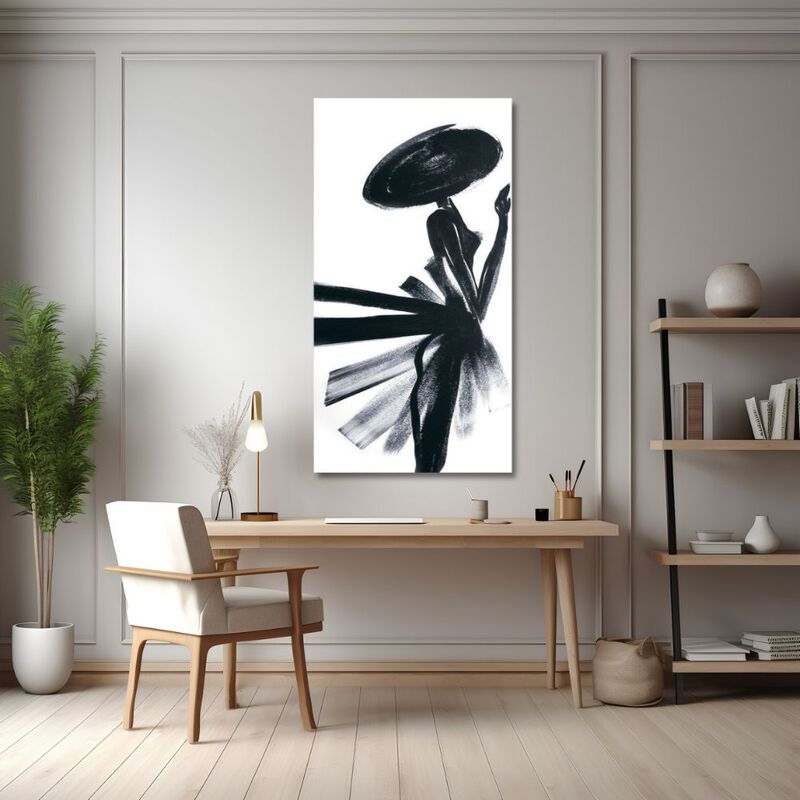 Cuadro Decorativo Impreso 40x60cm Dama Negra image number null