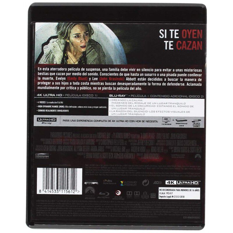 Un Lugar Tranquilo (4k Uhd + Bd) [blu-ray] image number null