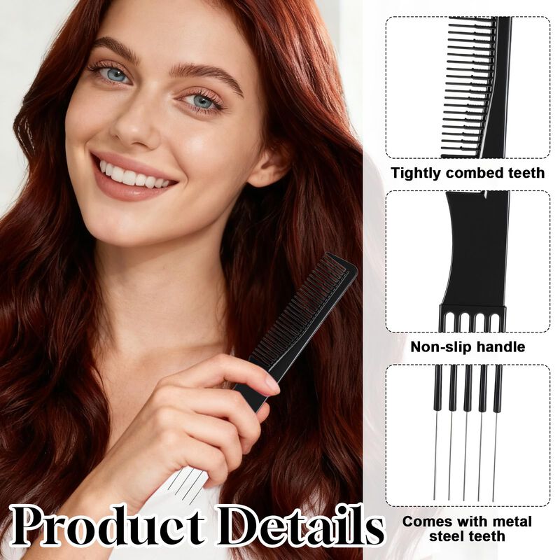 Peine De Cabello Liqwei 20 cm Negro - Set De 6 ... image number null
