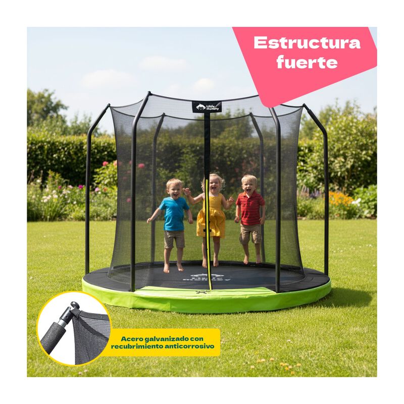Trampolin 8ft 2m Brincolin Empotrado Malla Segu... image number null