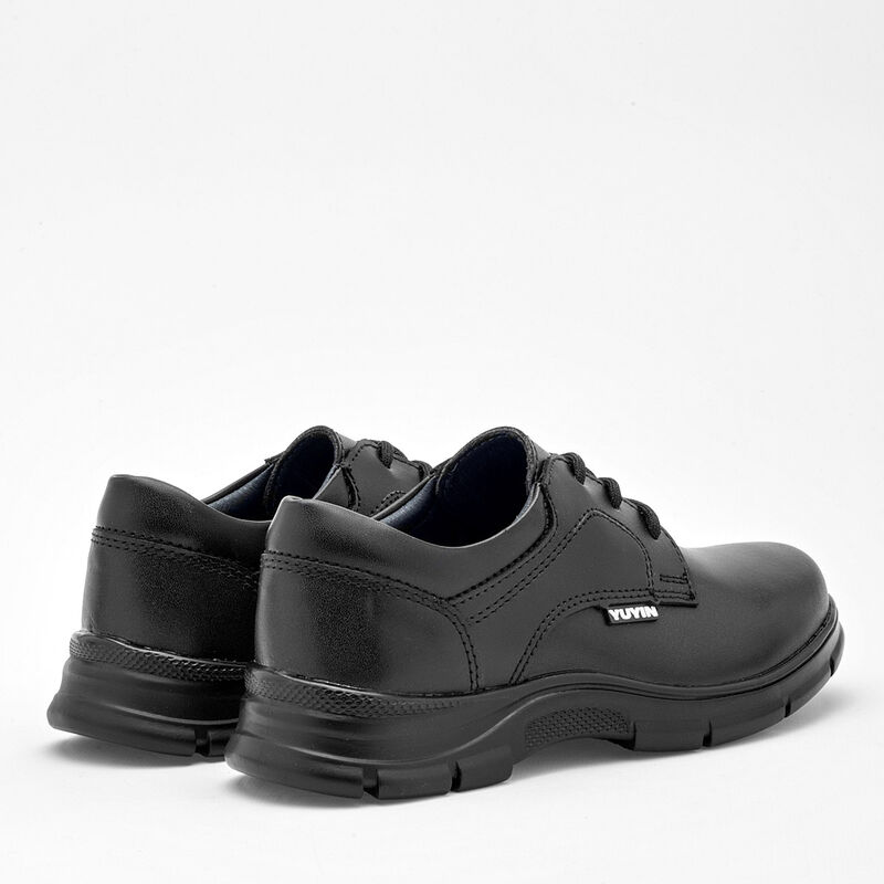 Yuyin Zapato Escolar De Piel Para Ni&ntilde;o Negro Co... image number null