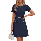 Vestido Merokeety Mujer Azul Marino Talla S Estilo Casual Negocios