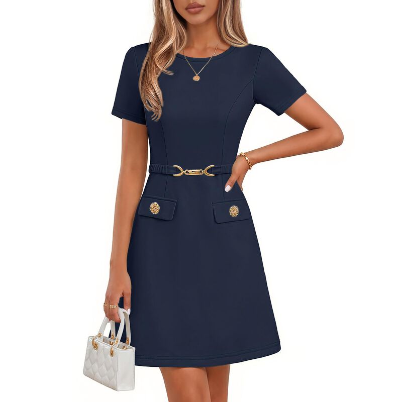 Vestido Merokeety Mujer Azul Marino Talla S Est... image number null