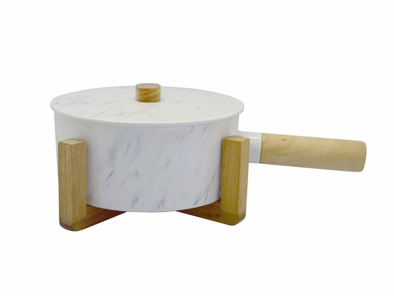 Recipiente de cer&aacute;mica con acabado marmoleado, ... image number null