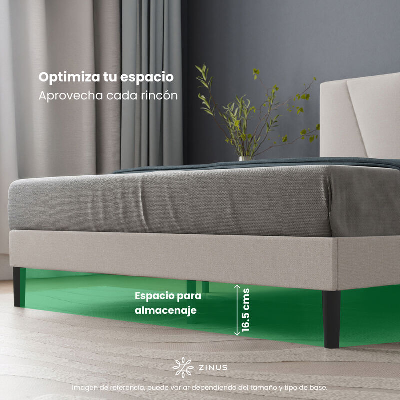 Zinus Maya | Base De Cama Tapizada Dise&ntilde;o Asim&eacute;... image number null