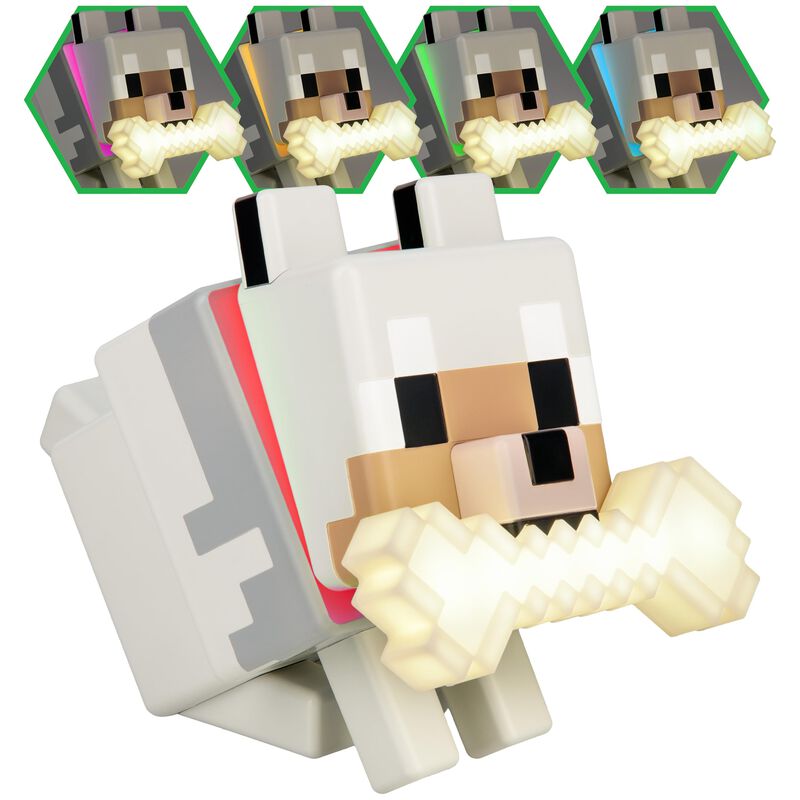 L&aacute;mpara De Noche Paladone Minecraft Wolf Globud... image number null