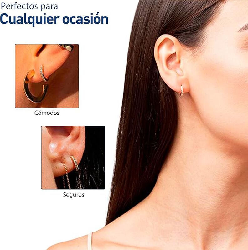 Aretes Chapa de Oro 18K Bluelander image number null