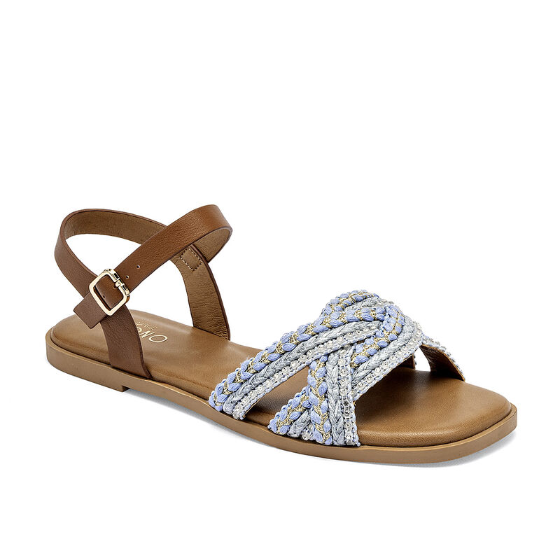 Capa De Ozono sandalia piso para mujer azul cam... image number null