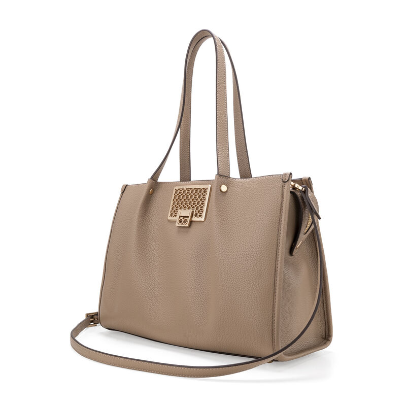 Bolsa Satchel Grande Con Herraje Color Camel image number null