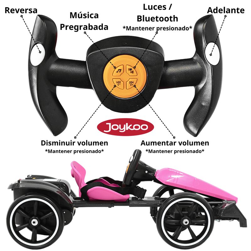 Montable Electrico para Ni&ntilde;os Go Kart Luz Sonid... image number null