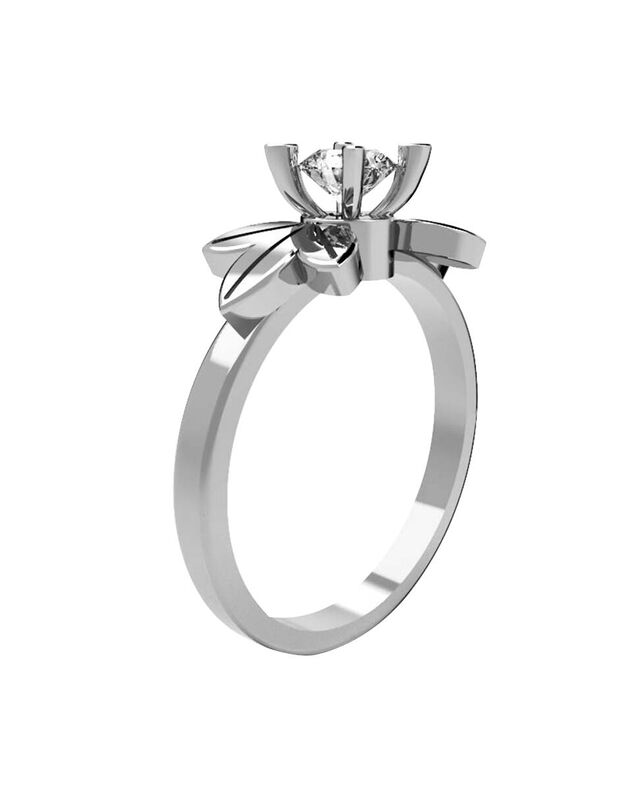 Anillo de Compromiso en Oro Blanco 14K con Circ... image number null