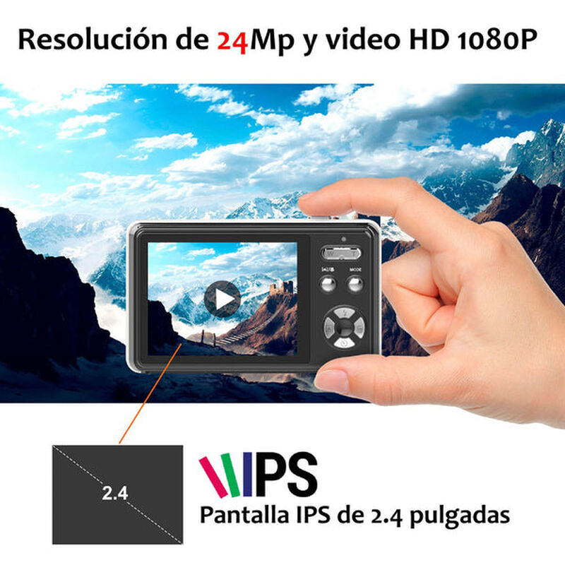 Cámara Digital Vak Af 24mp Video 1080p Pantalla... image number null