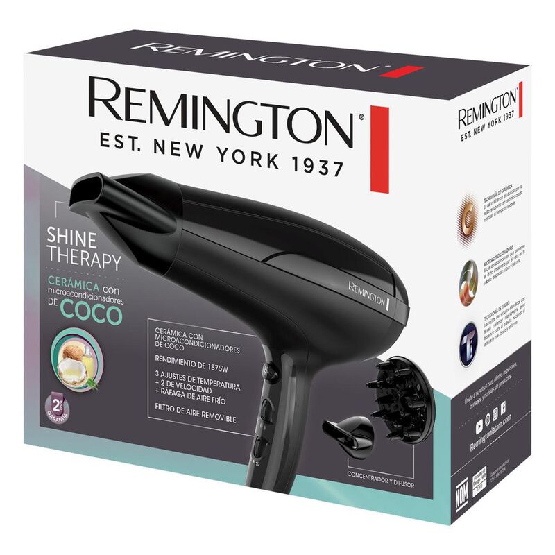 Secador Remington D5210 Shine con cer&aacute;mica y co... image number null