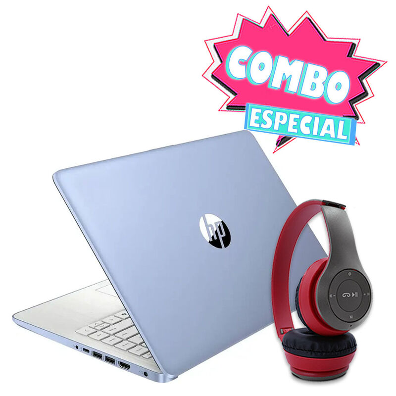 Combo Laptop Hp 14" Celeron 128Gb 4Gb Ram Azul ... image number null