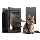 Puerta Para Gatos Vosoir Montaje En Pared, Aluminio Negro, 10 kg
