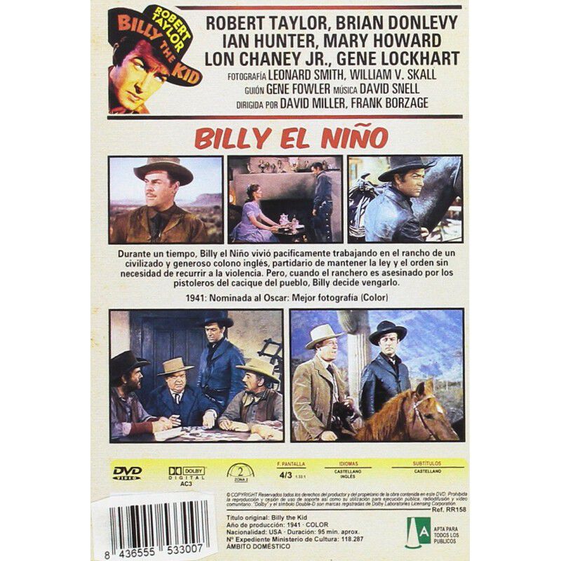 Billy El Ni&ntilde;o (billy The Kid) [dvd] image number null