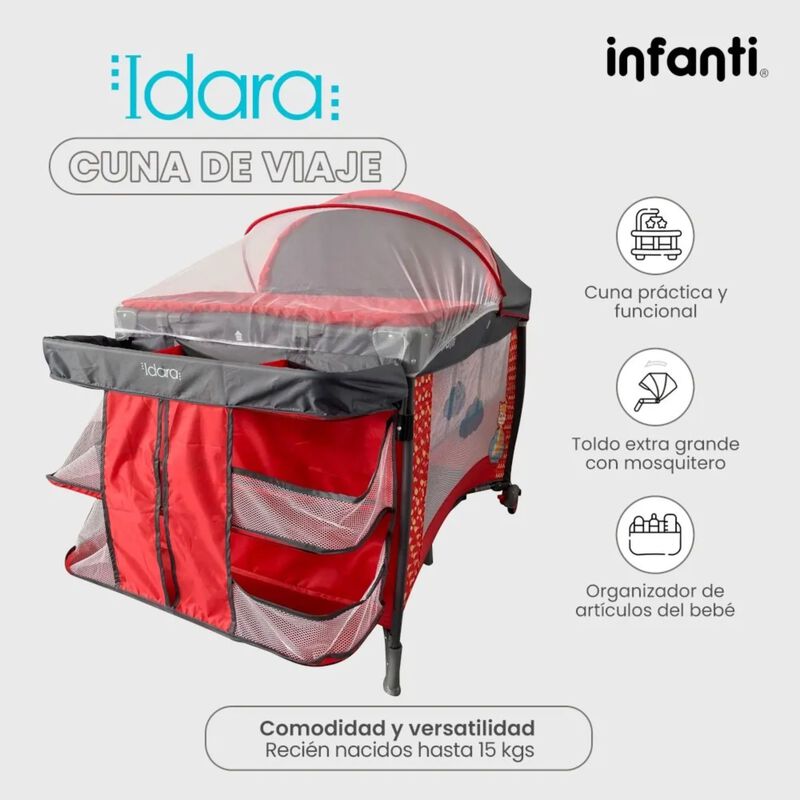 Set Cuna Corral Cambiador Idara + Carriola Sist... image number null