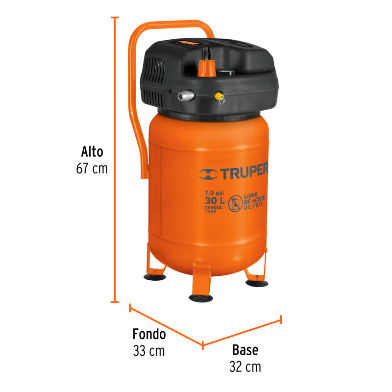 Compresor de Aire Libre de Aceite 30 L 3 Hp (Po... image number null