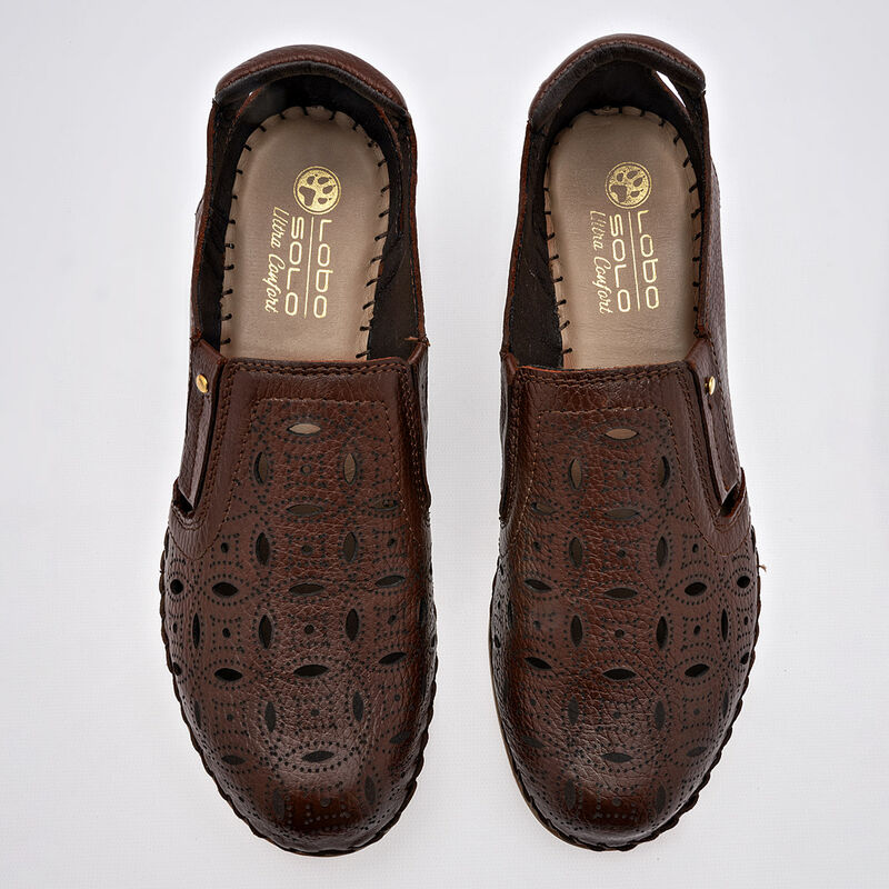 Lobo Solo Zapato de horma c&oacute;moda para mujer caf... image number null