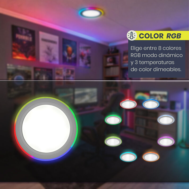 Plaf&oacute;n LED Inteligente MIL LUCES Baraka - RGB +... image number null