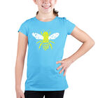 Camiseta Word Art Para Ni&ntilde;a - Bee Kind - Turquesa