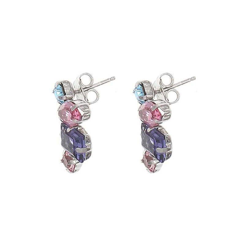 Aretes De Plata 925 Con Zirconias De Colores image number null