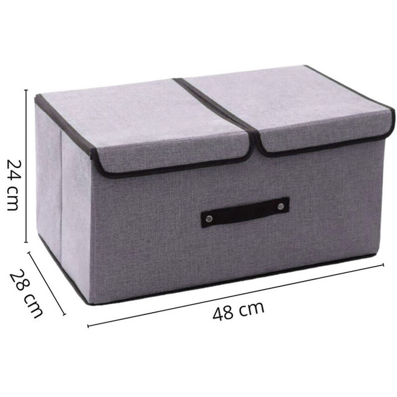 Caja Organizadora Plegable Color Gris con Dos T... image number null