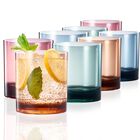 Khen Vasos Reutilizables De Acr&iacute;lico Colorido (set De 8) Estilo Copas De Restaurante 12 Oz Irrompibles, Tumbler Para Jugo Y Vino | Libre De Bpa | Apto Para Lavavajillas (ciclo Superior), Tritan