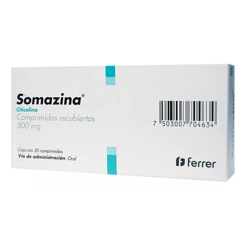 Somazina Comprimidos Recubiertos 500 Mg, 20 Com... image number null
