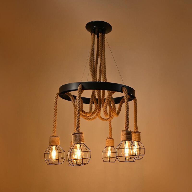 Lámpara Candil Colgante De Cuerdas Vintage image number null