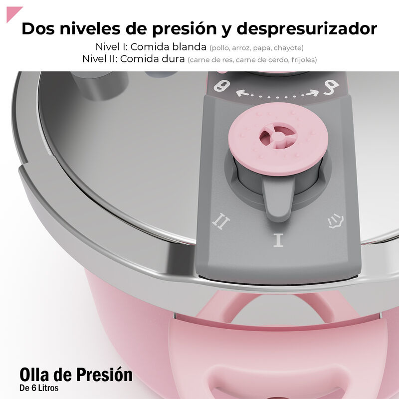 Bogner Olla de Presi&oacute;n 6L Acero Inox Rosa BPC06... image number null