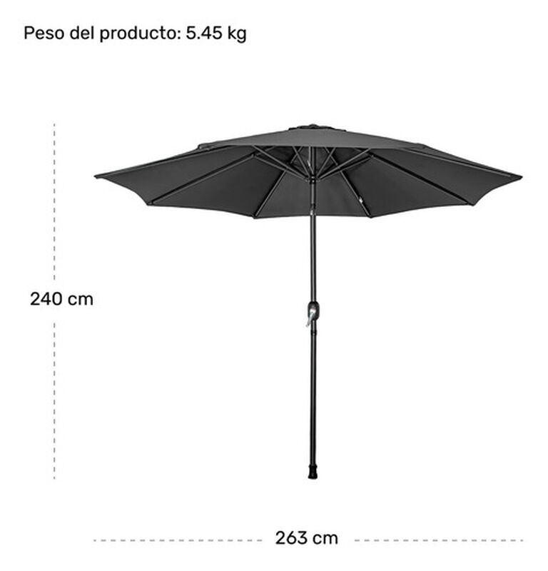 Sombrilla Jard&iacute;n Exterior 2.63m Inclinaci&oacute;n Pla... image number null