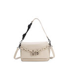 Bolsa Crossbody Chica Con Cadena Acr&iacute;lica Color Beige