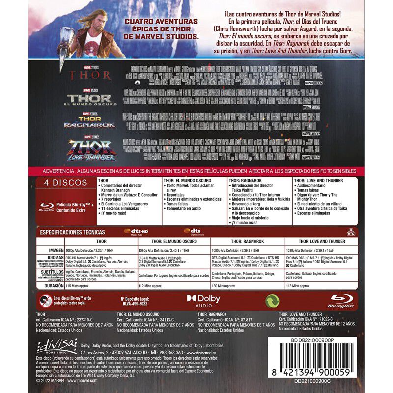 THOR: Colecci&oacute;n 4 Pel&iacute;culas incluye Thor: Love ... image number null