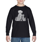Camiseta De Manga Larga Word Art Para Ni&ntilde;o - Perros Y Gatos - Negro
