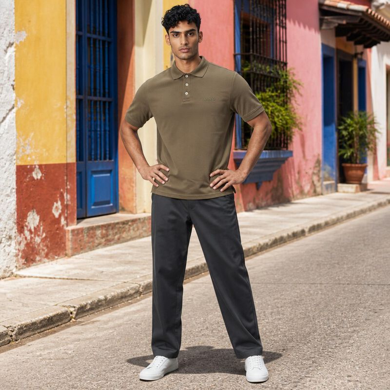 Playera Polo Jeep Hombre Manga Corta Olivo Orig... image number null