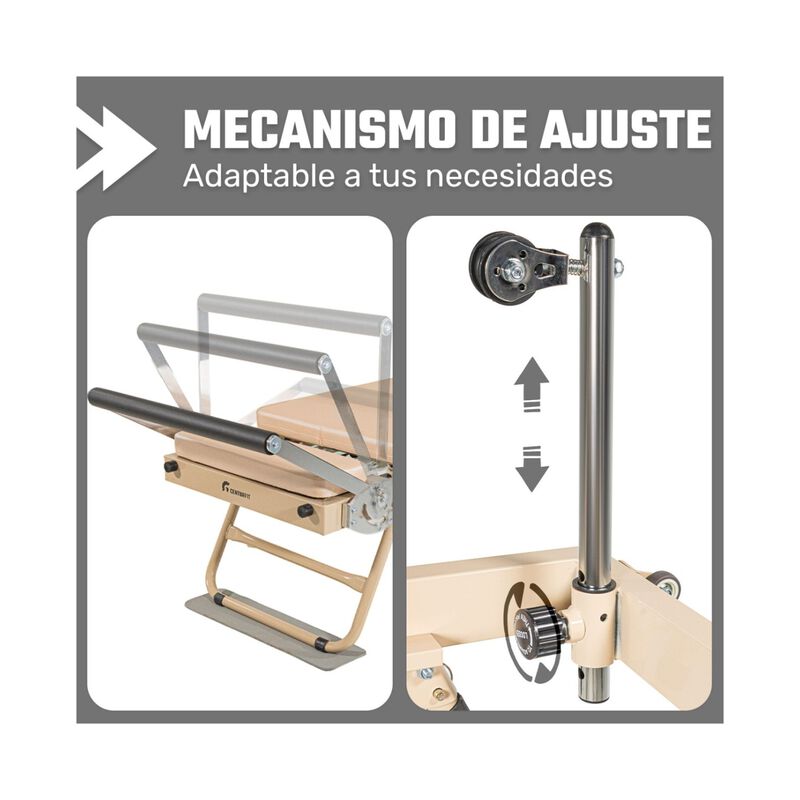 Cama Pilates Reformer Color Beige Yoga Plegable... image number null