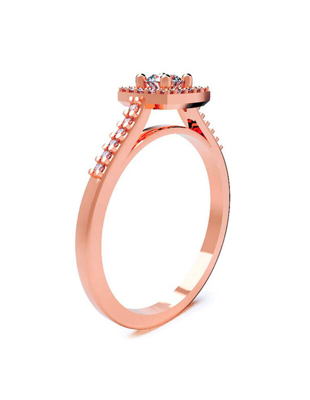 Anillo de Compromiso de 14K con Circonia Talla ... image number null