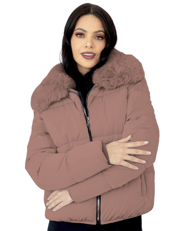 Chamarra Mujer Cuello Con Peluche Acolchada Pal... image number null