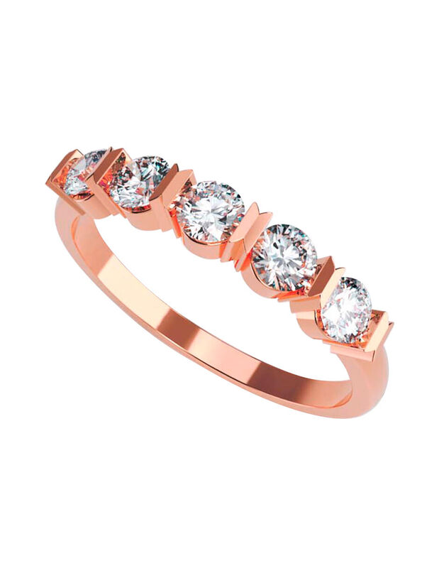 Anillo de Compromiso en Oro Rosa 14K con Circon... image number null