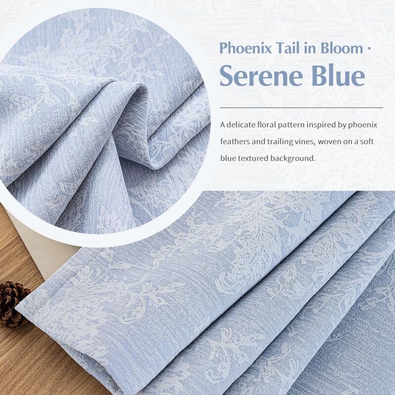 Cortinas Fmfunctex 132x213 Cm Florales Azules D... image number null