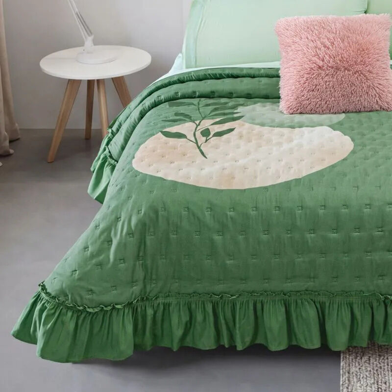 Colcha Neo Hanna Verde Queen Size Con Fundas Co... image number null