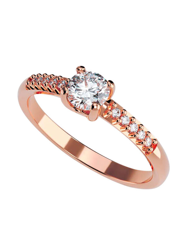 Anillo de Compromiso en Oro de 14K con Circonia... image number null